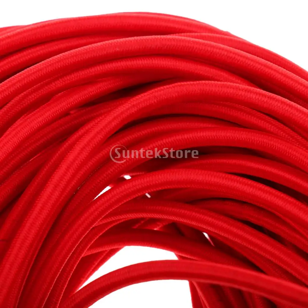Red 4mm Marine Bungee Rope Shock Cord Car Truck Roof Racks Trailers Boats Kayaks Tie Down 0.5 1 2 3 20 30 50 75m