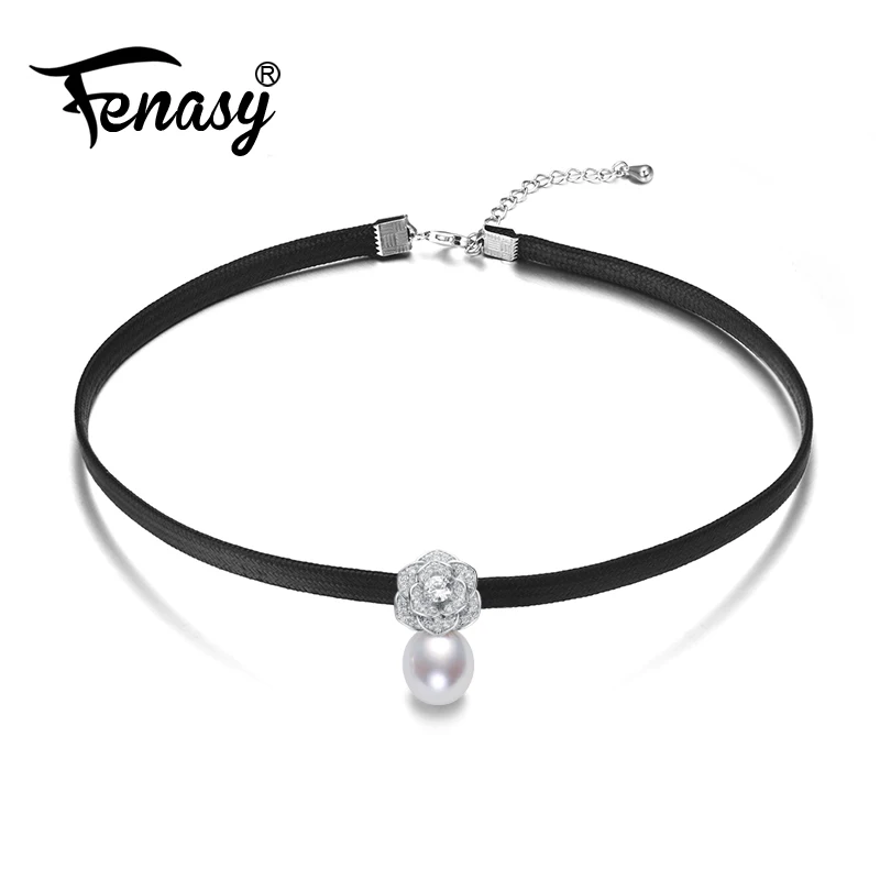 

FENASY pearl necklace,natural white pearl,flower chain necklace,bead necklace chokerS necklace wedding event wedding jewelry