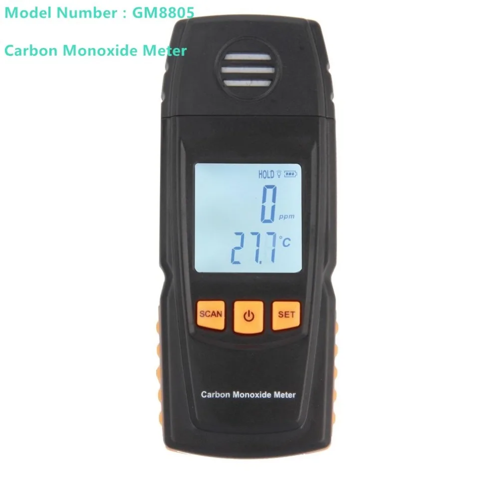 GM8805 Портативный ручной Угарный газ метр Высокая точность детектор угарного газа анализатор диапазон измерения 0-1000ppm Детектор де газа