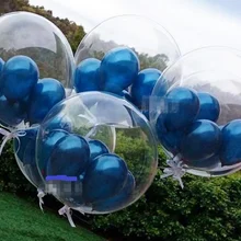 24 дюймовые прозрачные фольга гелиевые воздушные шары креативные светящиеся воздушные шары Bobo Свадебный Рождественский душ декор для вечеринки в честь Дня Рождения с сумками для покупок