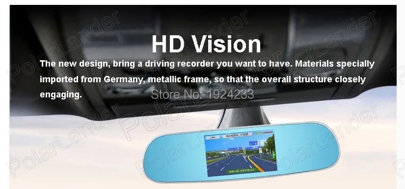 Full HD 5.0 дюймов 2015 Марки Автомобиля камера Android GPS WiFi FM Парковка Зеркало Заднего Вида HD Камера DVR