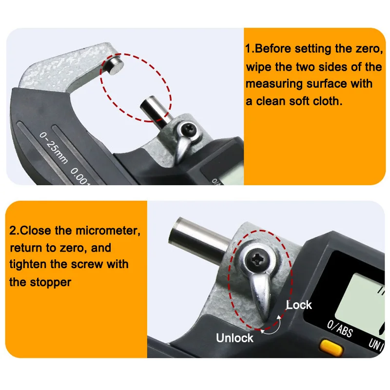 

Electronic Micrometer 0-25mm with Extra Large LCD Screen Digital Caliper Gauge Tool SKD88