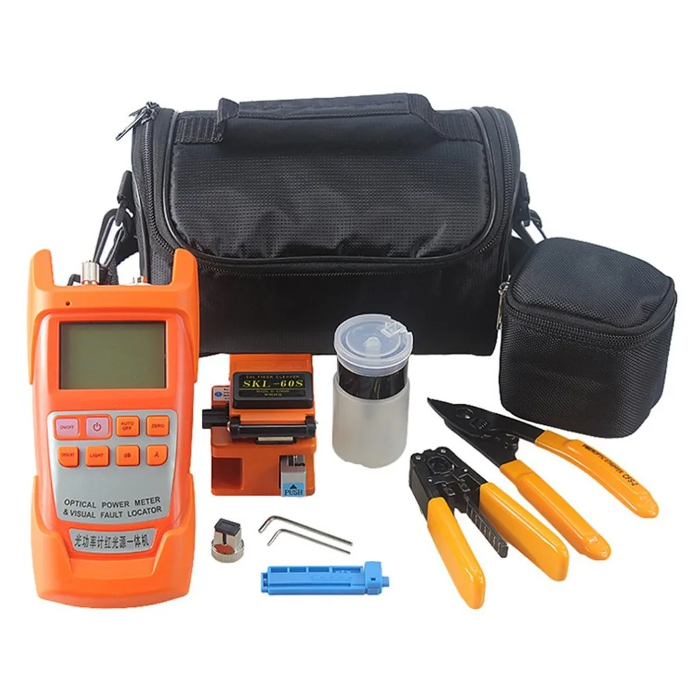 

20pcs/set Fiber Optic FTTH Tool Kit SKL-60S Fiber Cleaver Optical Power Meter Tester 1MW Visual Fault Locator Fiber Stripper