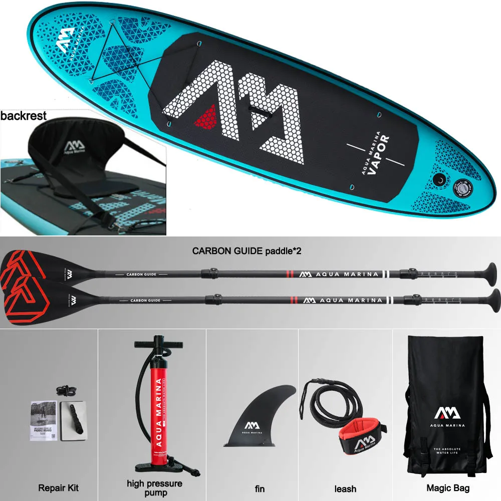 Доска для серфинга 300*76*12 см sup pad AQUA MARINA VAPOR надувная SUP stand up весло доска Рыбалка каяк надувной поводок сиденье - Цвет: set G