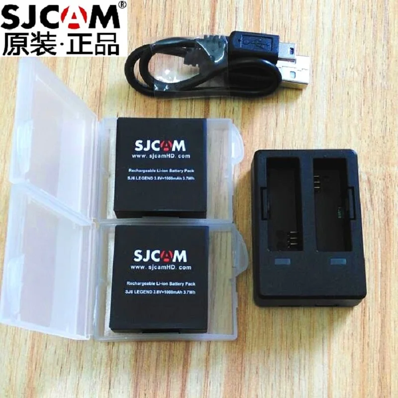 SJCAM SJ6 Legend оригинальные аксессуары SJ6 батареи аккумуляторная батарея двойное зарядное устройство чехол батарея для SJCAM экшн Спортивная камера