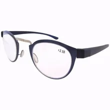 R11042 Нержавеющая сталь рамка обод Пластик руки Ретро Серебряный/синий Высокое качество очков для чтения чехол+ 1,0/1,25/1,5/2,0/2,25/2,5/3,0/3,5