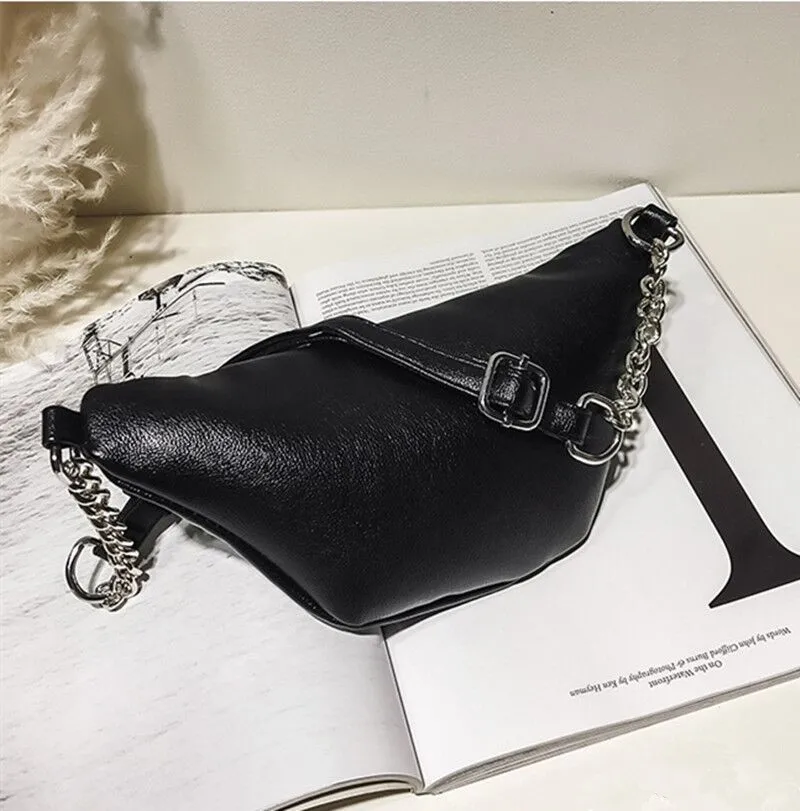 Модная трендовая цепочка из искусственной кожи поясная сумка Bananka дорожная Повседневная поясная сумка женская прогулочная сумка для