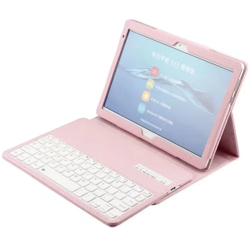 

For Huawei Mediapad M3 Lite 10 BAH-W09/AL00 Smart Magnetic PU Leather Case Stand Cover+Detachable Wireless Bluetooth Keyboard
