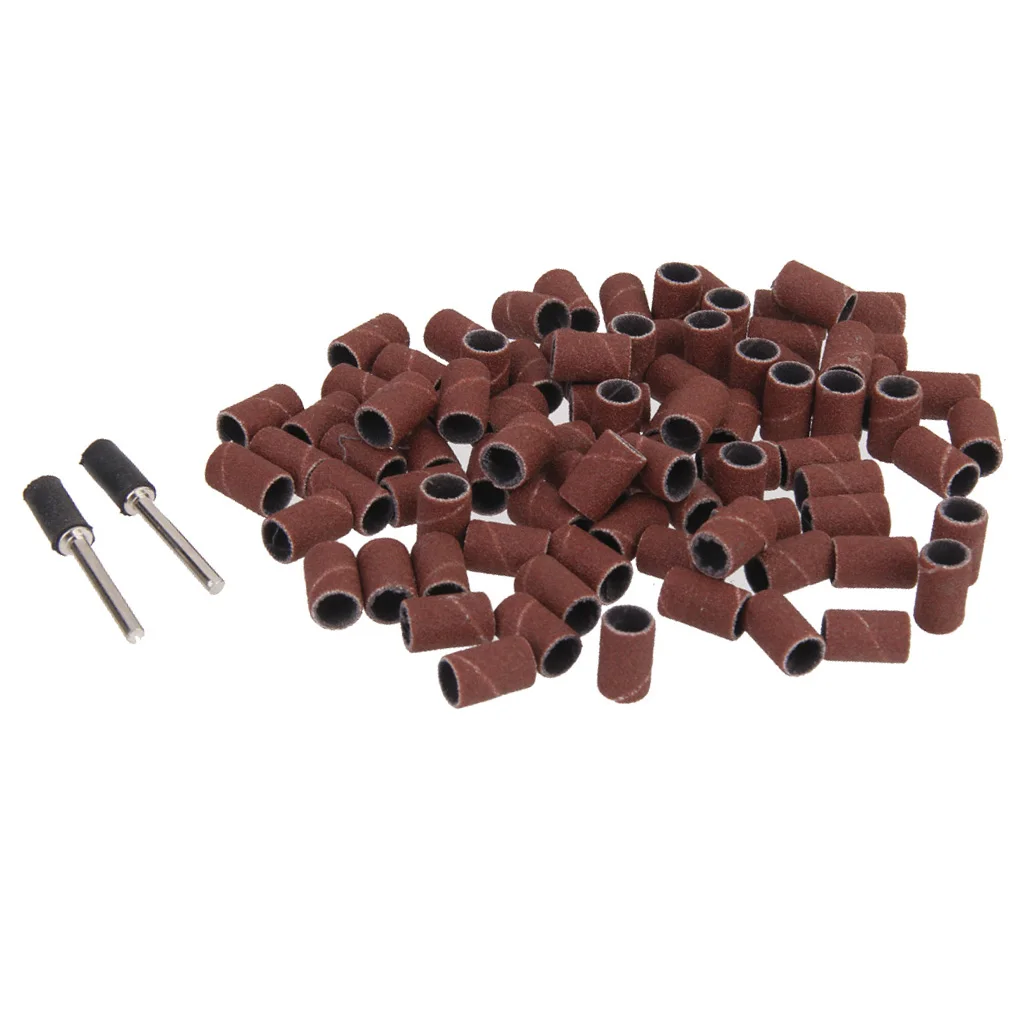 100 Rotary Tool 1/2inch Sanding Drum Sleeve Bands Mandrels Set Sandpaper Sleeves VFor Jeweler