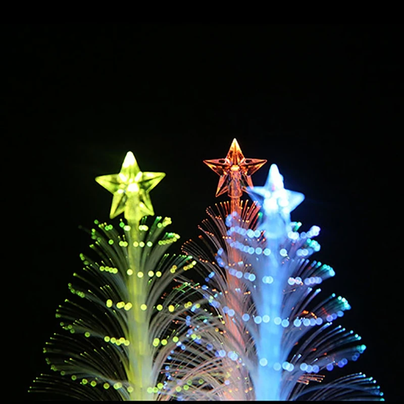 

Color Changing Fiber Optical LED Colorful Light Christmas Tree Lamp LED Night Light Home Decor Holiday Lightings New