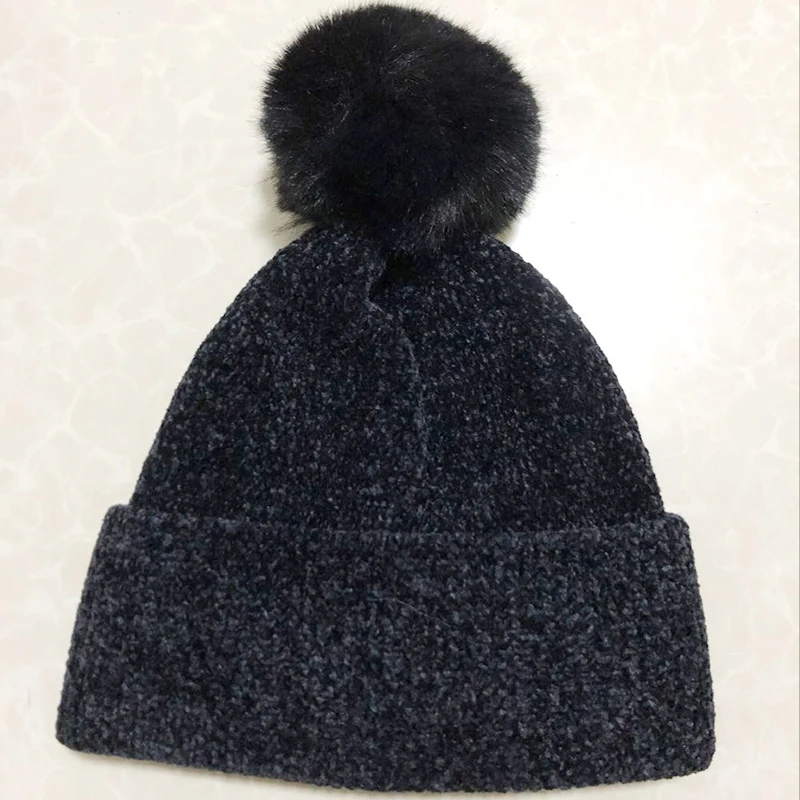 SUOGRY вязаный искусственный помпон из меха енота для шапки женские зимние теплые шапки модные вязаные шапочки бини повседневные женские шапки высокого качества
