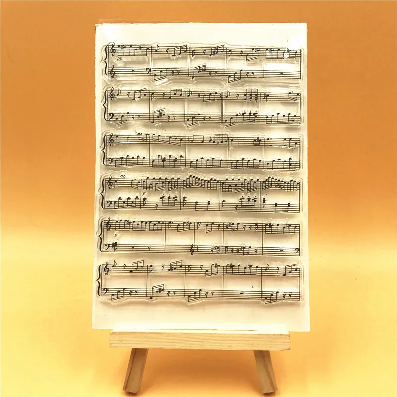 Music score Transparent Clear Silicone Stamps for DIY Scrapbooking Card Making Kids Christmas Fun Decoration Supplies