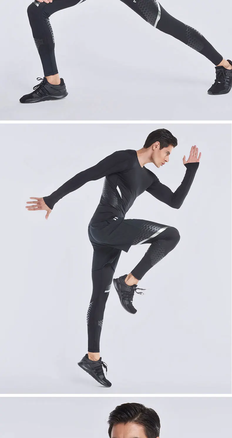 VANSYDICAL Quick Dry Running T-shirts Men Compression Shirts Men\'s Long Sleeve Screen Printing Shirt for Outdoor Fitness Tops XL 21