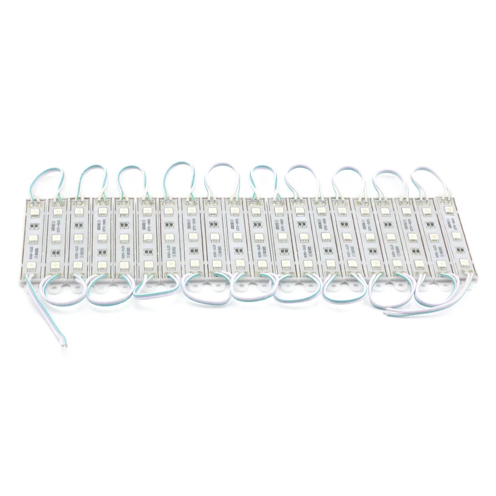 Светодиодный модуль smd 5050 3 светодиодный 12 В постоянного тока водонепроницаемый рекламный знак письмо storeпередняя полоса Модули лампы светло-зеленый цвет(20-100 шт