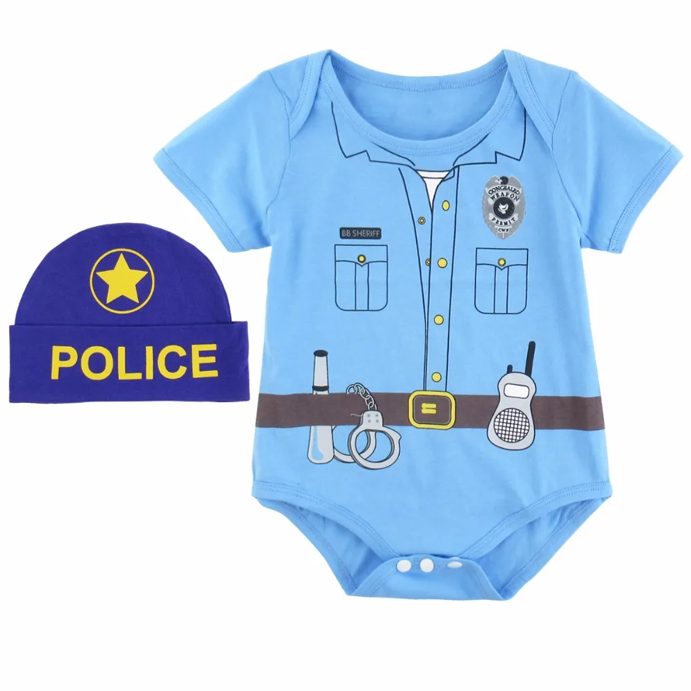 Buy Newborn Baby Boy Police Cosplay Bodysuit Cute