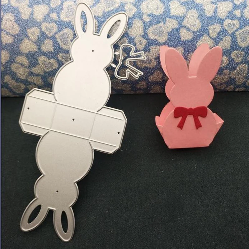 

Dies Scrapbooking 3D Rabbit Candy Box METAL CUTTING DIES Stamps Craft Die Cut Paper Card Making New Embossing Stencils Template