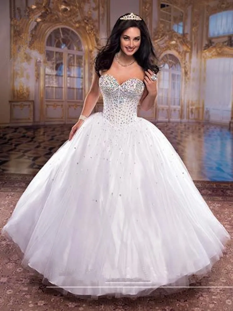 vestidos quinceanera 15 anos Beautiful Crystal and Rhinestone Sweet 15 Dresses Ball Gown Tulle