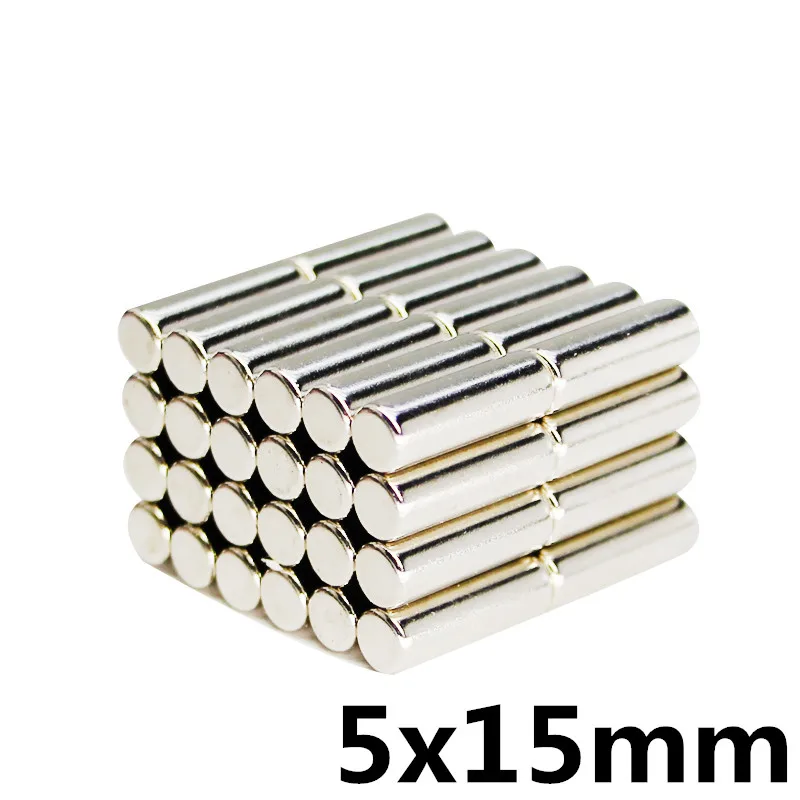 10Pcs 5x15 Super Strong Powerful Round Cylinder Magnets Dia 5mmx15mm Rare Earth Neodymium Permanent Magnet Home Decorations