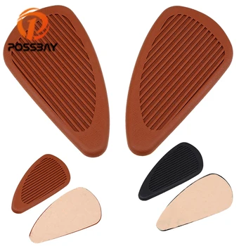 

POSSBAY Black Brown Motorcycle Gas Fuel Tank Traction Pad Cover for Honda Yamaha Suzuki Harley Motorbike Sticker Side Protector
