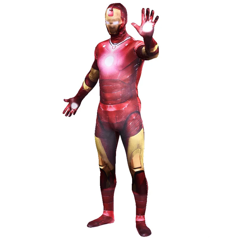 adult iron man costume superhero lycra spandex 2nd skin zentai full body suit skin tight garment catsuit bodysuit in mens costumes from novelty special