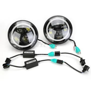 

2pcs 7" Round Black 80W LED Projector Headlights For Jeep Land Rover Defender 90/110