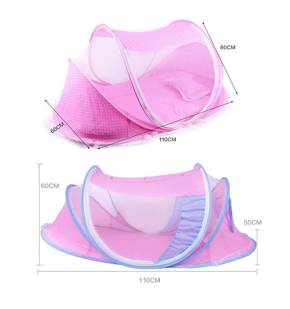 Newborn Bedding Crib Net Summer Protection Crib Pattern Mosquito Net Detachable Anti-Mosquito Cradle Infant Foldable Bedding Net