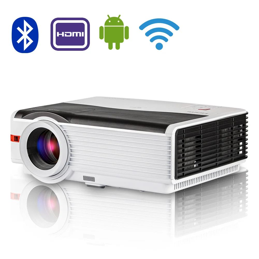 

CAIWEI WIFI Android Bluetooth 4.0 LED Projector LCD Home Theater TV Audio Video Proyector 5000 Lumens Support Full HD 1080P