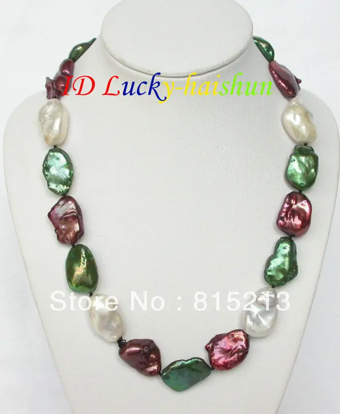 

ddh001450 Baroque Multicolor Reborn Keshi pearls necklace