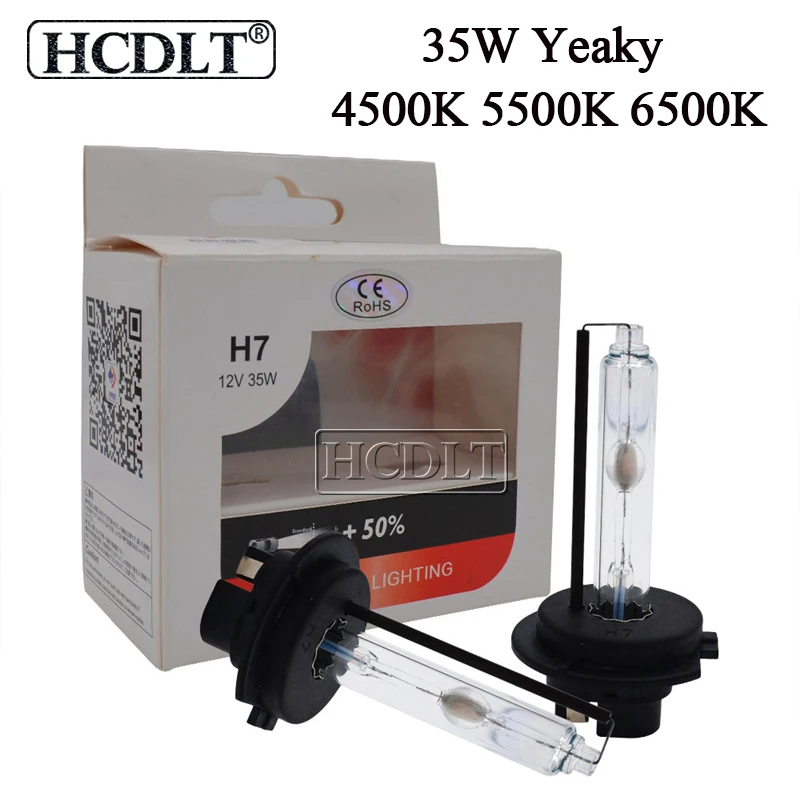 HCDLT Original Yeaky H7 HID Car Headlight Bulb Fast Bright 35W 4500K 5500K 6500K Xenon H1 H3 H11 9005 9006 D2H Bulb Car Styling