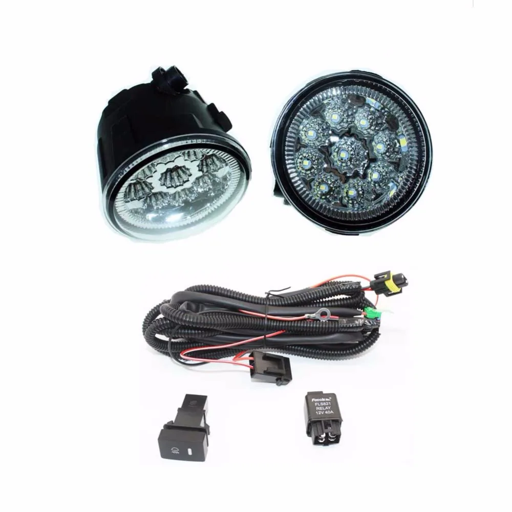 

For NISSAN Note E11 MPV 2006-2015 H11 Wiring Harness Sockets Wire Connector Switch + 2 Fog Lights DRL Front Bumper LED Lamp