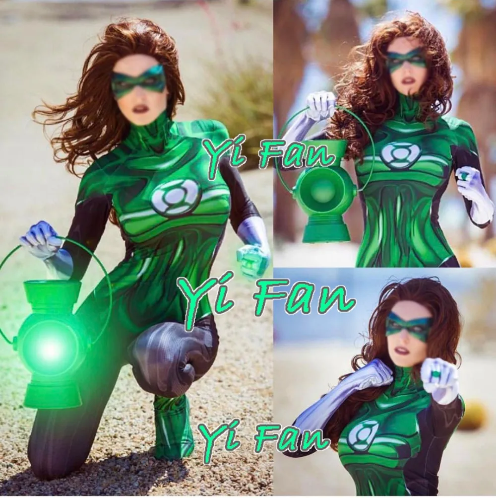 Зеленый Фонарь косплей костюм 3D печатных супергерой Зеленый Фонарь Косплей Костюм Хэллоуин вечерние Косплей Боди для женщин