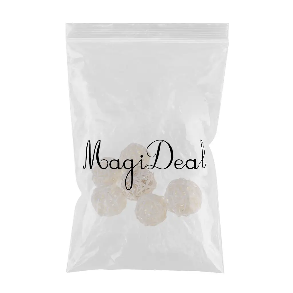 6Pcs Multifunction Natural Rattan Vine Ball Twig Orbs Balls Wicker Balls For Pets Kids Gifts 7 cm