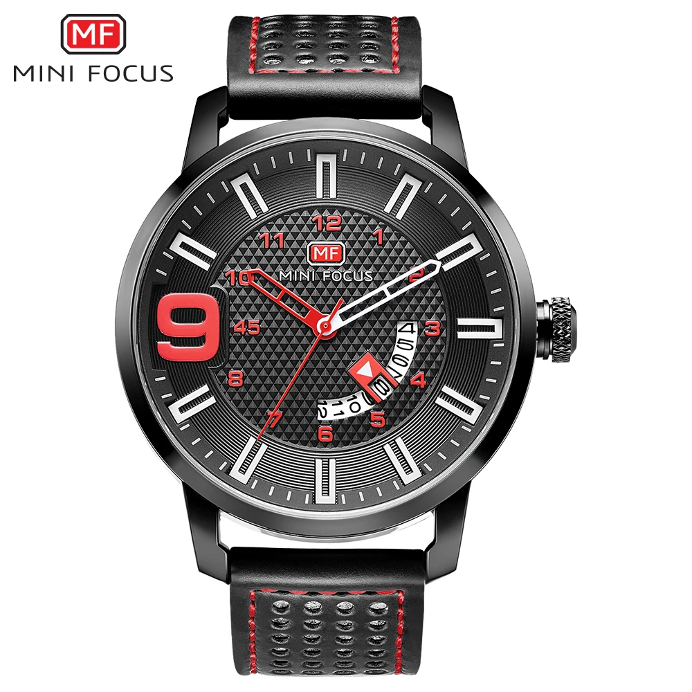 

MINI FOCUS Brand New Watch Men Business Leather Calendar Big Face Watch Dropshipping