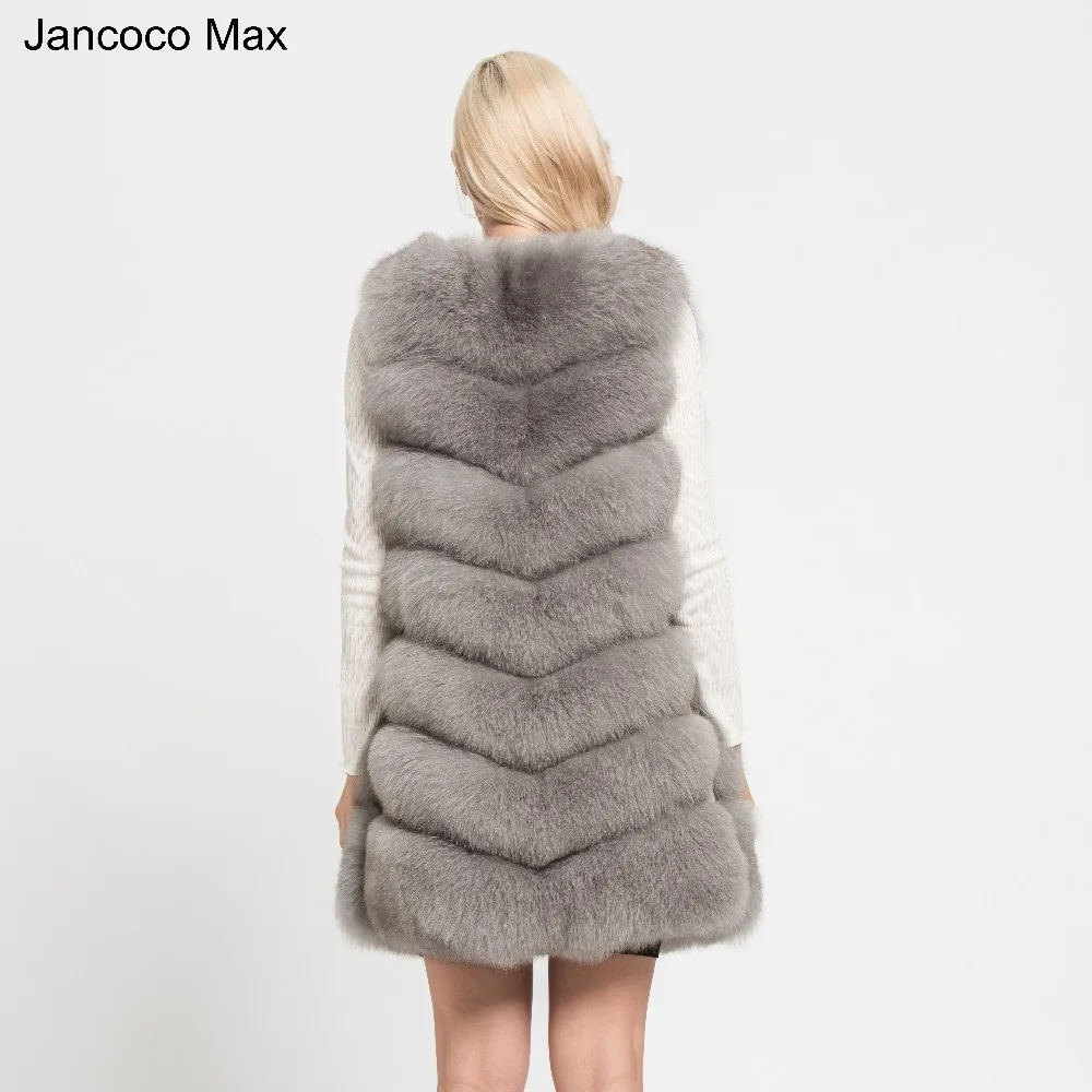 Jancoco Max, новинка, натуральный Лисий мех, жилет, высокое качество, женский жилет, зимнее пальто, 7 рядов, толстый теплый жилет S7161
