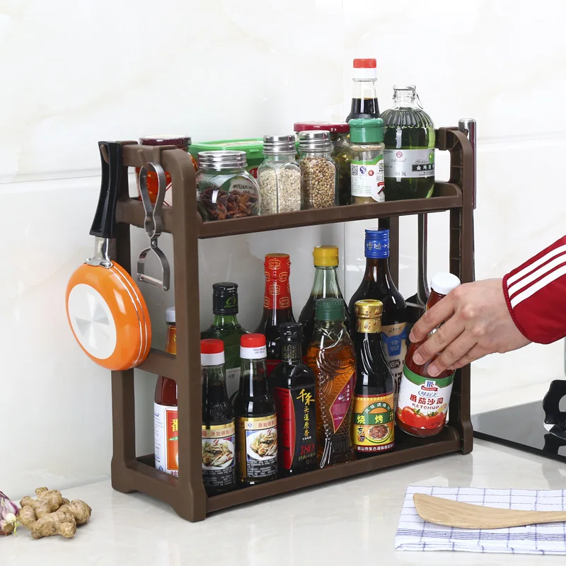 

Creative Two-layer Plastic Storage Rack Kitchen Bathroom Storage Rack Upper Layer Drainage Multifunctional Furniture Supplies