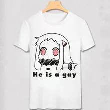 Kantai Collection T-shirt Anime T Shirt Women Short sleeve Tops Fashion Men soft Tees he is a gay cute funny design