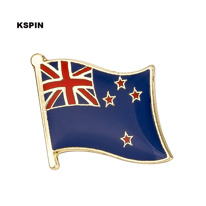 

New Zealand Flag Badge Clips Button for Clothes Metal Kawaii Pins in Brooches KS-0193