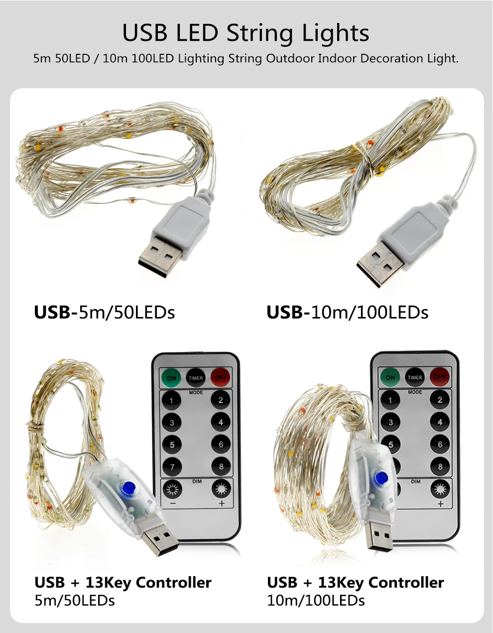 Праздничная Подсветка USB порта 5 м 50 светодиодный/10 м 100 светодиодный s для наружной и внутренней подсветки Декоративный Рождественский