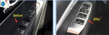 

Timaautotrims Door Window Lift Switch Button Panel Frame Cover Trim 4Pcs For KIA Sorento 2015 - 2018 Interior ABS Pearl Chrome