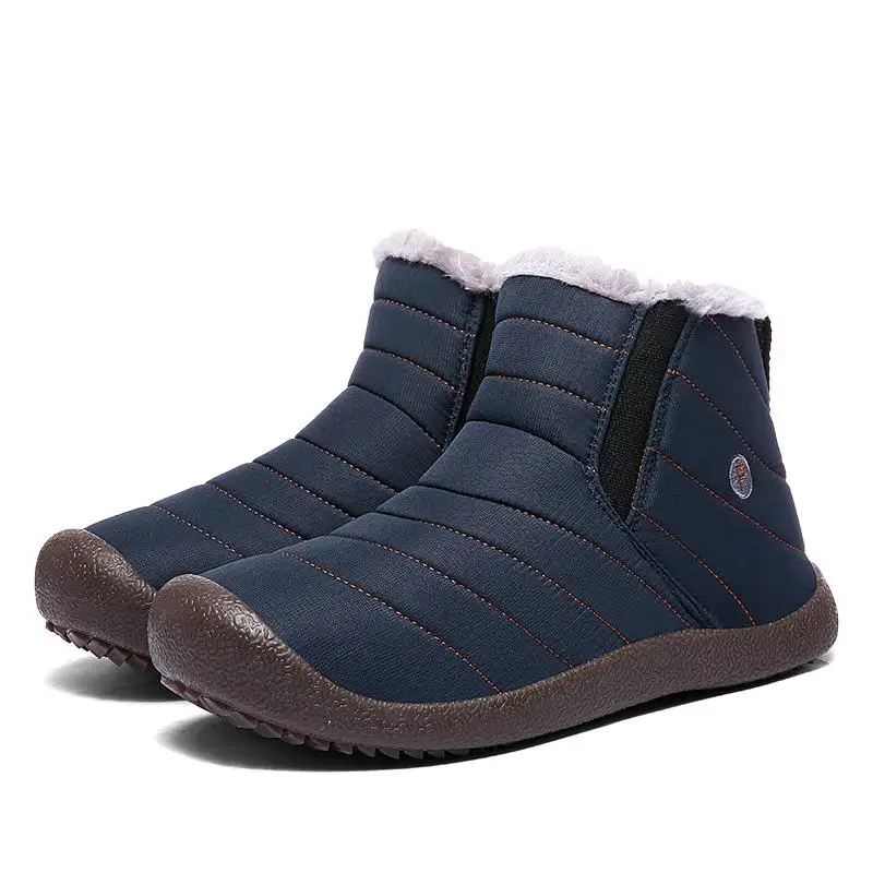 Модные зимние ботинки зимние теплые мужские ботинки Водонепроницаемая Лыжная обувь с плюшевой подкладкой для мужчин, нескользящая подошва, мужские ботинки, размер 36-48 - Цвет: Blue
