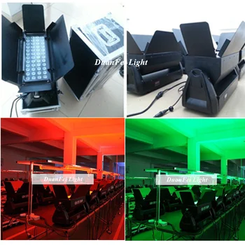 

With Flycase 1pcs RGBW led flood wash lyre waterproof 48x10w led city color wash wall rgbw light with barn door