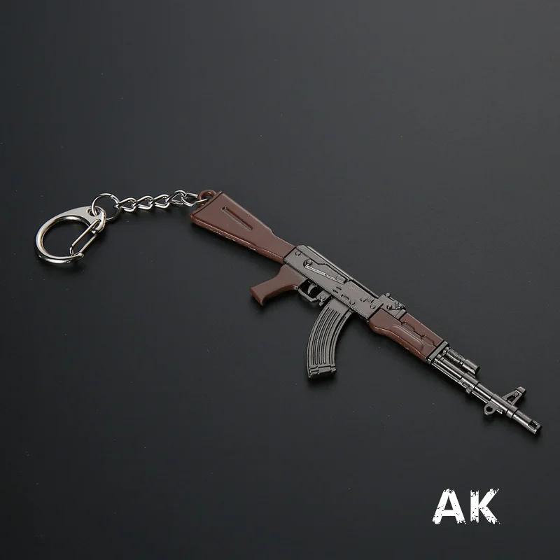 PUBG оружие брелок для укладки волос AWM 98 K M416 автомат АК кулон крючок для ключей для мужчин и женщин сумочек, автомобильный брелок для BMW mercedes peugeot - Название цвета: AK
