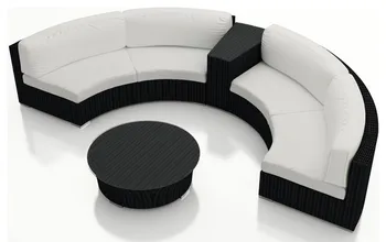 

Luxury Design Outdoor Wicker Patio 4 Piece Round Sectional Set