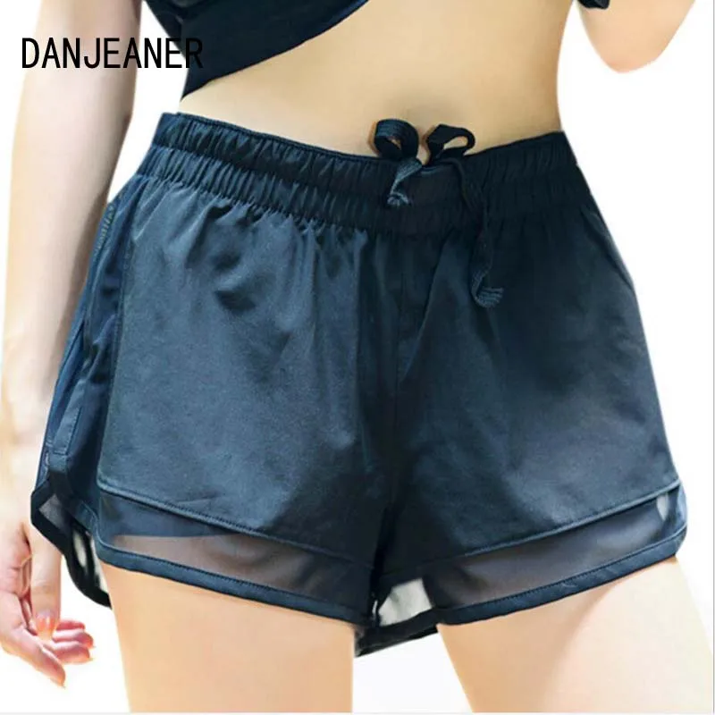 Danjeaner, быстросохнущие повседневные шорты, женские сетчатые двухслойные короткие шорты, женские шорты для фитнеса, женские пляжные шорты для тренировок