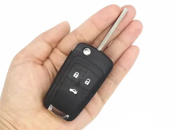

10pcs Refit Car Key Case Shell Fob fits for CHEVROLET 3 buttons Spark Flip Remote Key Fob car key blank with sticker