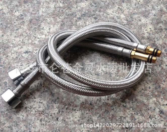 Full copper single hole hot and cold basin faucet, shower faucet wash basin mixer faucet + pressurized square shower head + tube