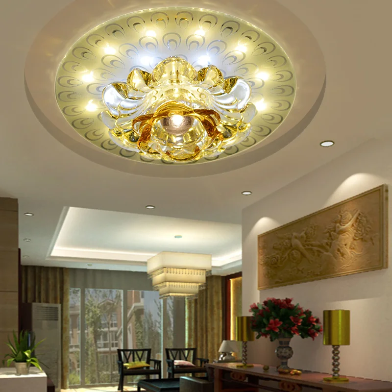 

13W modern led ceiling lights for living room crystal light led lamp AC220V AC230V AC240V luminaire decoration abajur 20cm