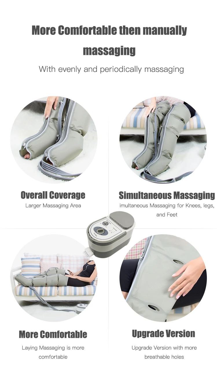 Air Wave Pressure Massager Continuous Compression Circulator Leg Arm Waist Leg Massageing Machine Muscles Relaxed Recovery Devic (3)