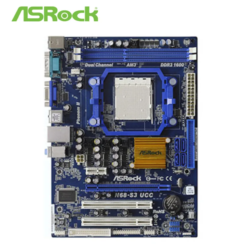 Оригинальная подержанная материнская плата для ASRock AM3 интегрированная маленькая плата N68-S3 UCC протестирована хорошо