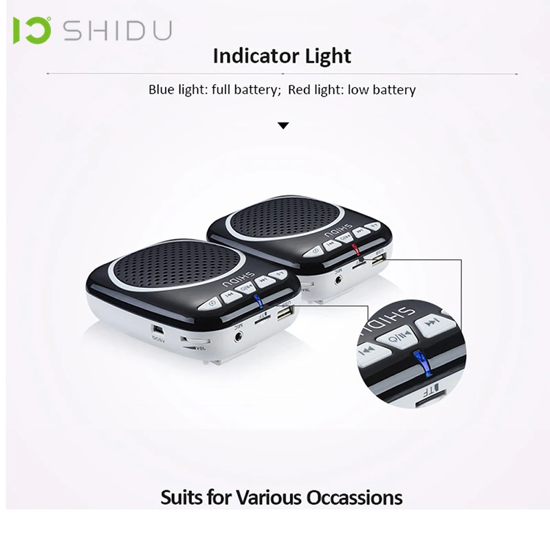 SHIDU UHF мини аудио динамик громкий беспроводной портативный усилитель звука USB